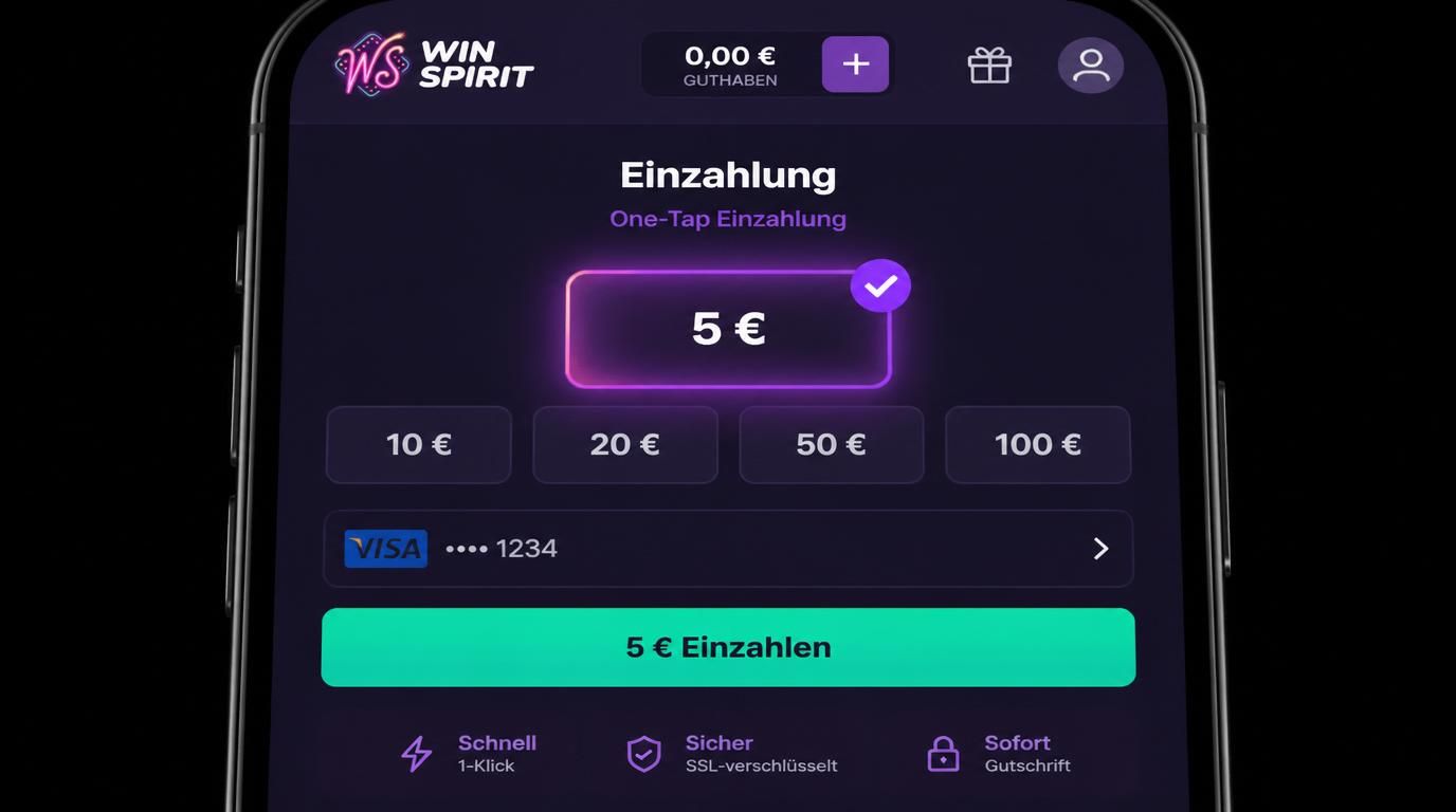 one-tap einzahlung mitten im spiel sichtbar